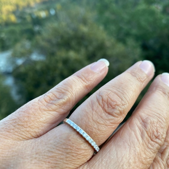 14k White Gold Diamond Anniversary Band - Picture 8 of 12